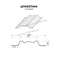 Штакетник металлический МП TRAPEZE-O 16,5х118 (ПЭ-01-8017-0.45)