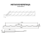 Металлочерепица МП Ламонтерра-X (ПЭ-01-5005-0.45)