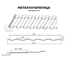 Металлочерепица МП Монтекристо-S (VikingMP E-20-6007-0.5)