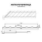 Металлочерепица МП Ламонтерра-XL NormanMP (ПЭ-01-7004-0.5)